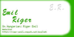 emil riger business card